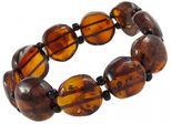 Браслет из темных янтарных камней