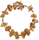 Янтарный браслет на вощеной нити