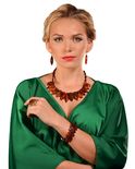 Браслет из янтаря коньячного оттенка «Элен»