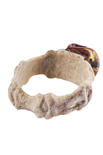 Кольцо из рога оленя и янтаря «Череп»