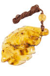 Резьбленный янтарный кулон «Рыбка»