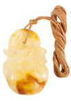 Резьбленный кулон из янтаря «Мешочек»