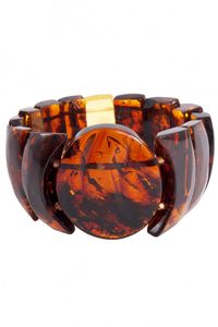 Браслет с рельефными камнями янтаря