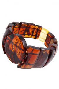 Браслет с рельефными камнями янтаря