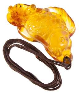 Кулон «Рыбка» на воскованном жгуте