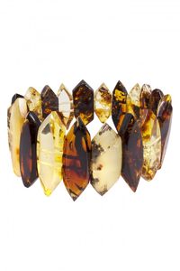 Браслет с многогранными камнями янтаря