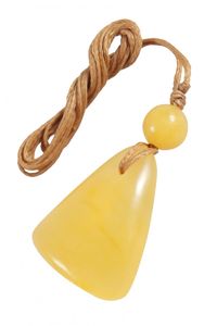 Камінь-кулон з кулькою бурштину медового відтінку