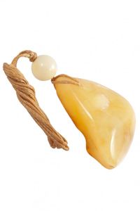 Кулон с камнем и шариком янтаря