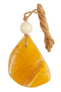 Кулон с камнем и шариком янтаря
