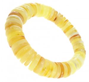 Браслет з плоских каменів бурштину