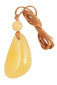 Кулон с шариком и камнем янтаря