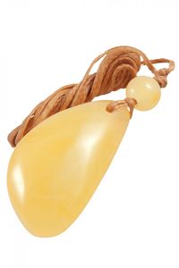 Кулон с шариком и камнем янтаря