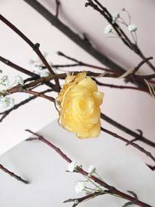 Кулон різьблений з бурштину «Троянда»