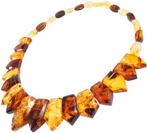 Ожерелье из разноцветных многогранных камней янтаря «Элен»