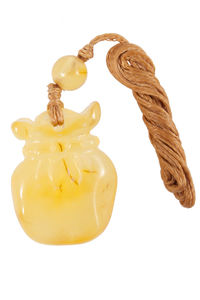 Кулон из светлого янтаря «Мешочек»