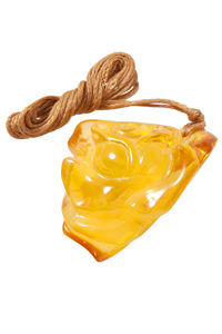 Кулон з бурштину «Трояндочка»