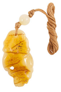 Кулон-боглаз из янтаря «Листик»