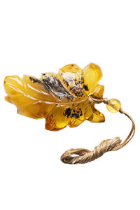 Кулон «Янтарный листочек»