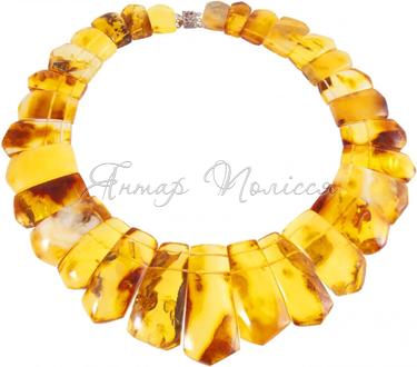 Янтарное ожерелье медовых оттенков «Клеопатра»