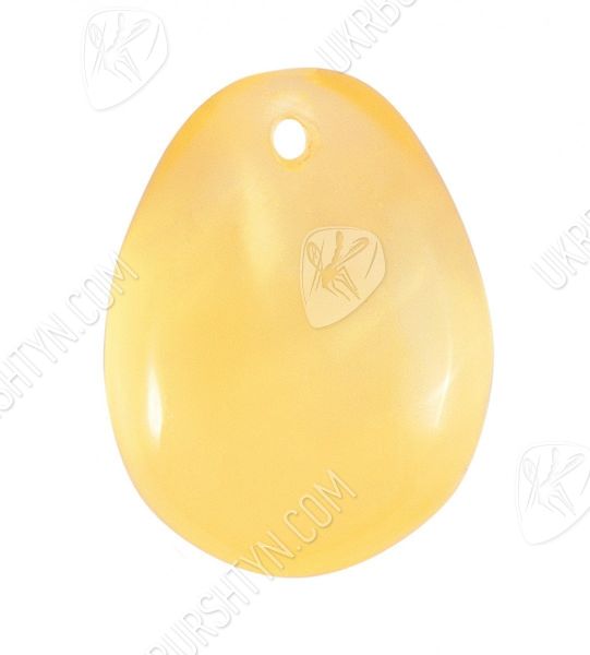 Янтарный полированный кулон в форме капли