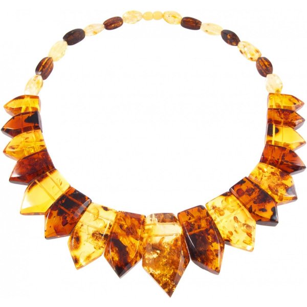 Ожерелье из разноцветных многогранных камней янтаря «Элен»