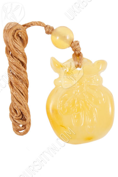 Кулон из светлого янтаря «Мешочек»