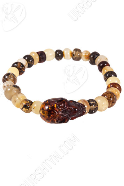 Браслет из янтаря «Череп»