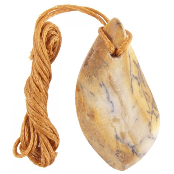 Янтарный шлифованный кулон (лечебный) с природной окраской «под мрамор»
