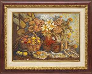 Панно «Натюрморт с фруктами и цветами»