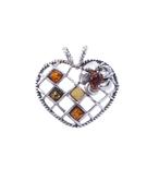 Кулон с янтарем «Серебряное сердце»