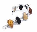 Браслет с разноцветным янтарем