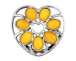 Каблучка з жовтим бурштином «Серце»