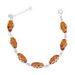 Браслет срібний з бурштином "Вілена"