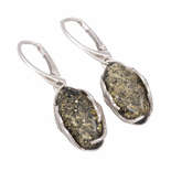 Сережки срібні з бурштином "Яслін"