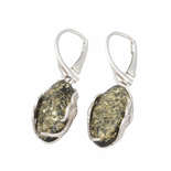 Сережки срібні з бурштином "Яслін"