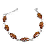 Браслет срібний з бурштином "Вілена"