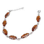 Браслет срібний з бурштином "Вілена"