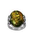Кольцо с зеленым камнем