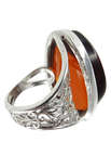 Перстень зі срібла і бурштину «Брітні»