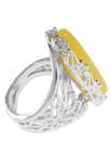 Перстень зі срібла і бурштину «Тара»
