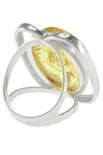 Перстень з напівпрозорим каменем бурштину «Любава»