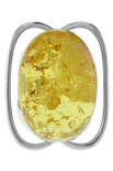 Кольцо с полупрозрачным камнем янтаря «Любава»
