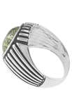 Перстень з бурштином і чорненим сріблом «Модерн»