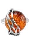 Кольцо с янтарем в оправе из серебра «Шейла»