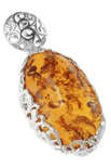 Кулон з каменю бурштину в ажурному сріблі «Юджина»