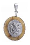 Ладанка из серебра и янтаря «Георгий Победоносец»