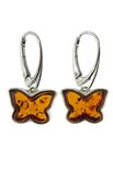 Сережки з бурштином і сріблом «Метелики»