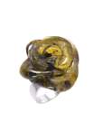 Серебряное кольцо на мизинец «Янтарная роза»
