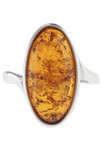 Серебряное кольцо с камнем янтаря «Бритни»