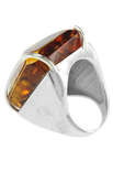 Серебряное кольцо с камнем янтаря «Элина»